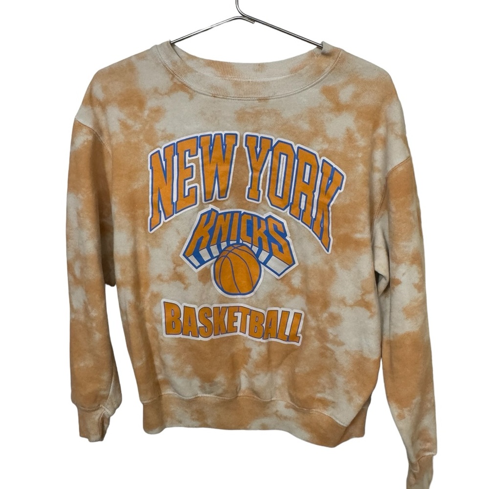 Retro New York Knicks Peach Tie Dye Women’s M NBA Sweatshirt MINTY